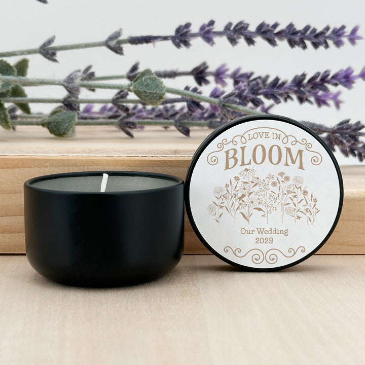 Love in Bloom Wildflowers, Wedding Favors, 2oz Mini Lavender Candles