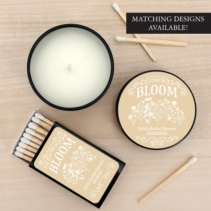 Love in Bloom Wildflowers, Wedding Favors, 2oz Mini Lavender Candles