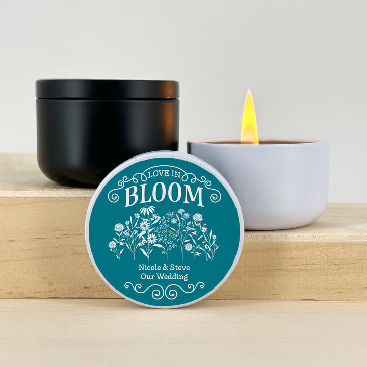 Love in Bloom Wildflowers, Wedding Favors, 2oz Mini Lavender Candles