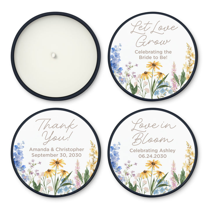 Love in Bloom, Let Love Grow, Wildflower Wedding Favors, 2oz Mini Lavender Candles