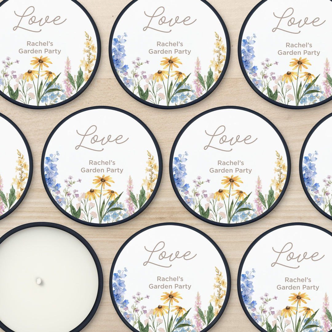 Love in Bloom, Let Love Grow, Wildflower Wedding Favors, 2oz Mini Lavender Candles