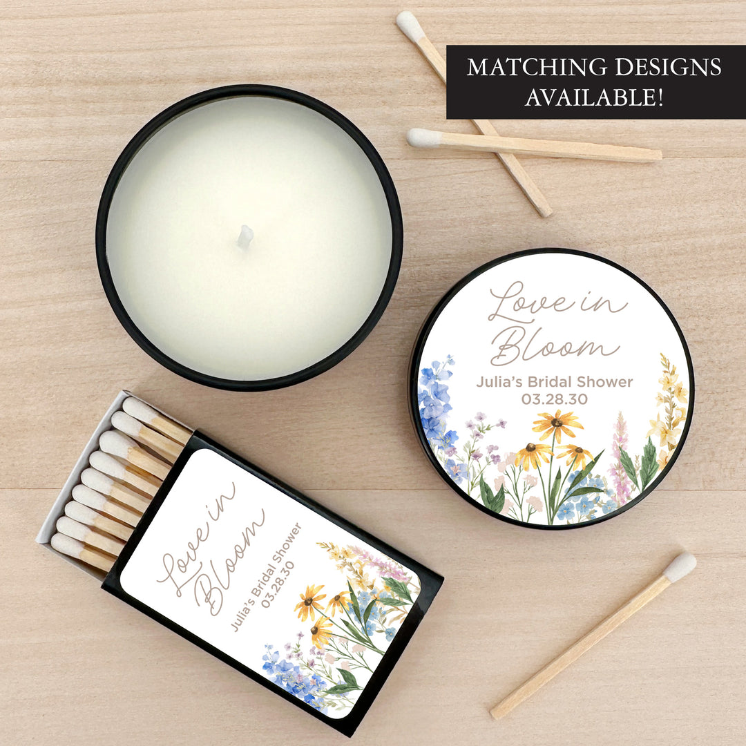 Love in Bloom, Let Love Grow, Wildflower Wedding Favors, 2oz Mini Lavender Candles