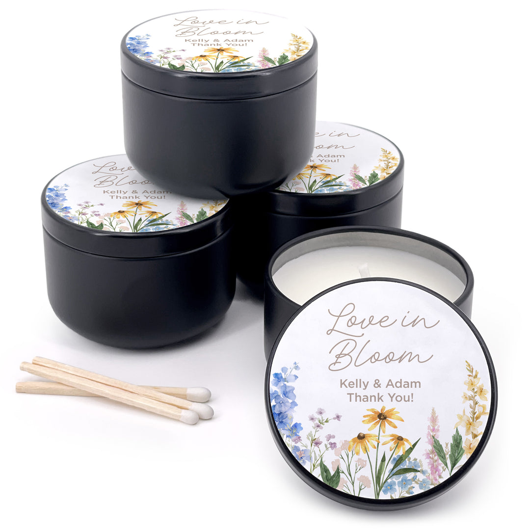 Love in Bloom, Let Love Grow, Wildflower Wedding Favors, 2oz Mini Lavender Candles