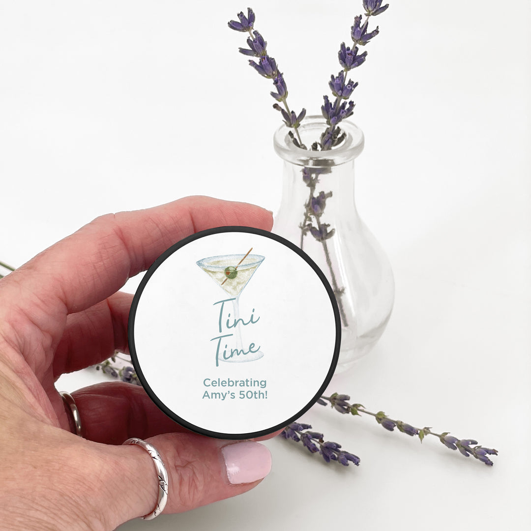Custom Candles, Birthday Party Favors, Bachelorette Favors, A Tini Bit Older, Martini Candles, 2 oz lavender candles