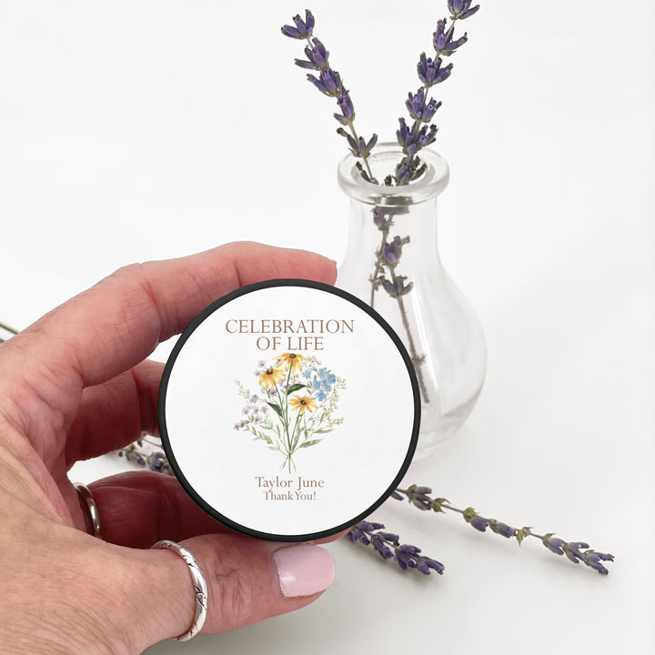 Wildflower Memorial, Funeral Service Favor, Celebration of Life - 2oz Candle