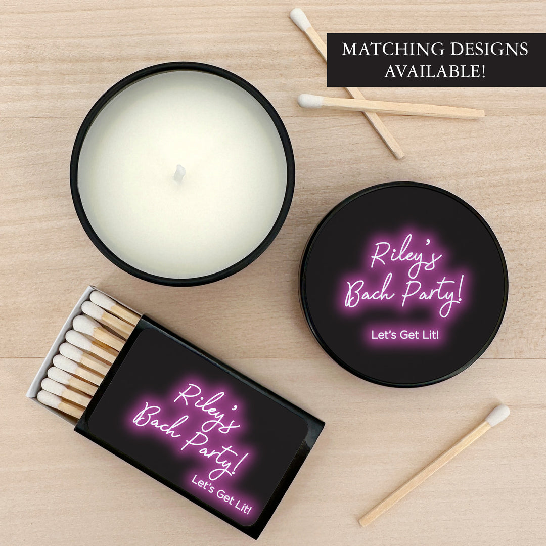 Bulk Wedding Favors, Custom Candles, Unique Wedding Favors, Neon Sign, 2oz Mini Lavender Candles