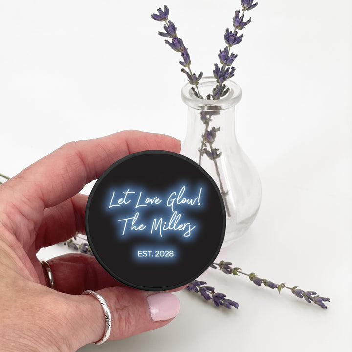 Bulk Wedding Favors, Custom Candles, Unique Wedding Favors, Neon Sign, 2oz Mini Lavender Candles