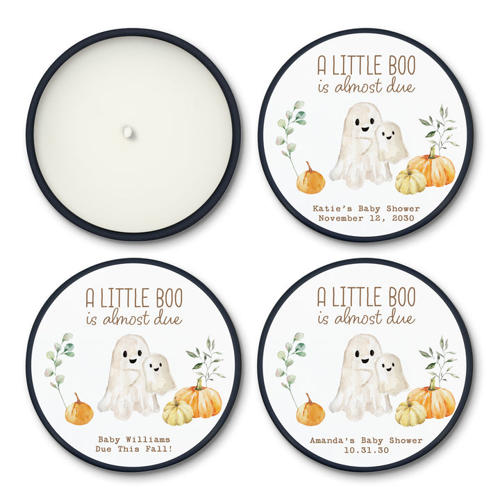 A Little Boo is Almost Due, Fall Baby Shower Candle Favors, 2oz Mini Lavender Candles