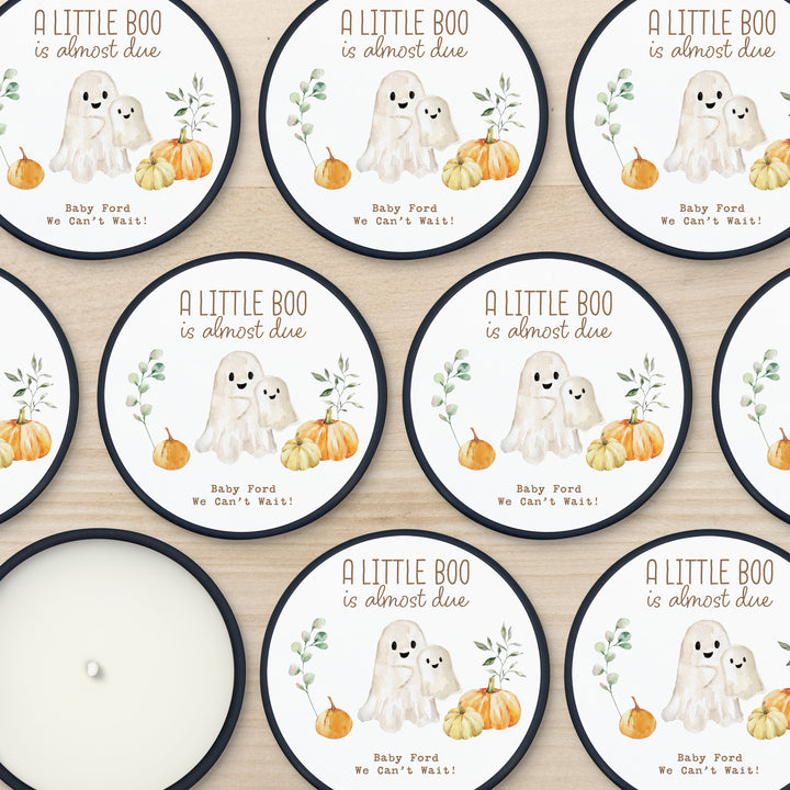 A Little Boo is Almost Due, Fall Baby Shower Candle Favors, 2oz Mini Lavender Candles