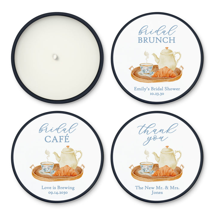 Bridal Shower Candle Favors, Custom 2 oz Mini Lavender Candles, Bridal Brunch, Bridal Shower Tea Tray
