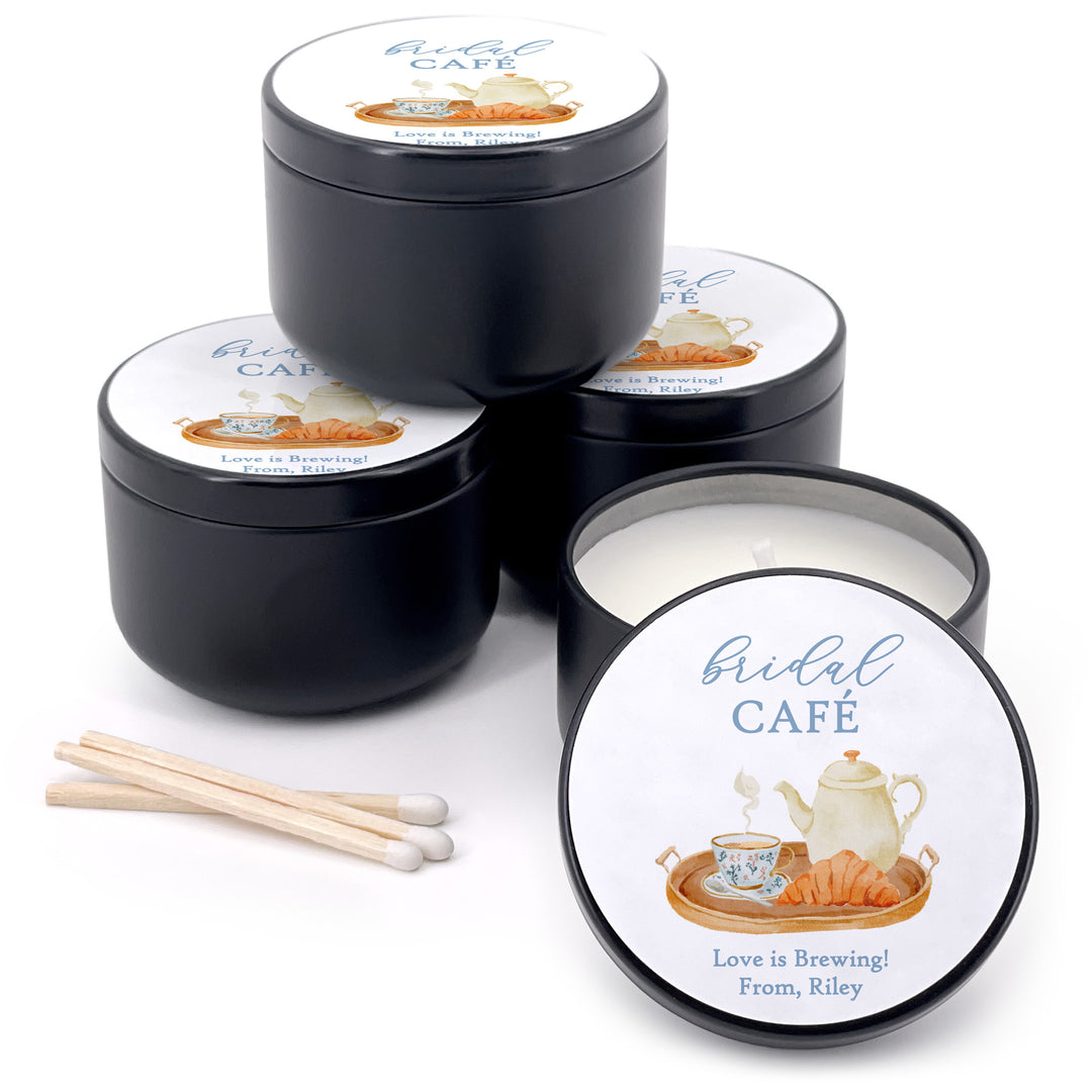 Bridal Shower Candle Favors, Custom 2 oz Mini Lavender Candles, Bridal Brunch, Bridal Shower Tea Tray