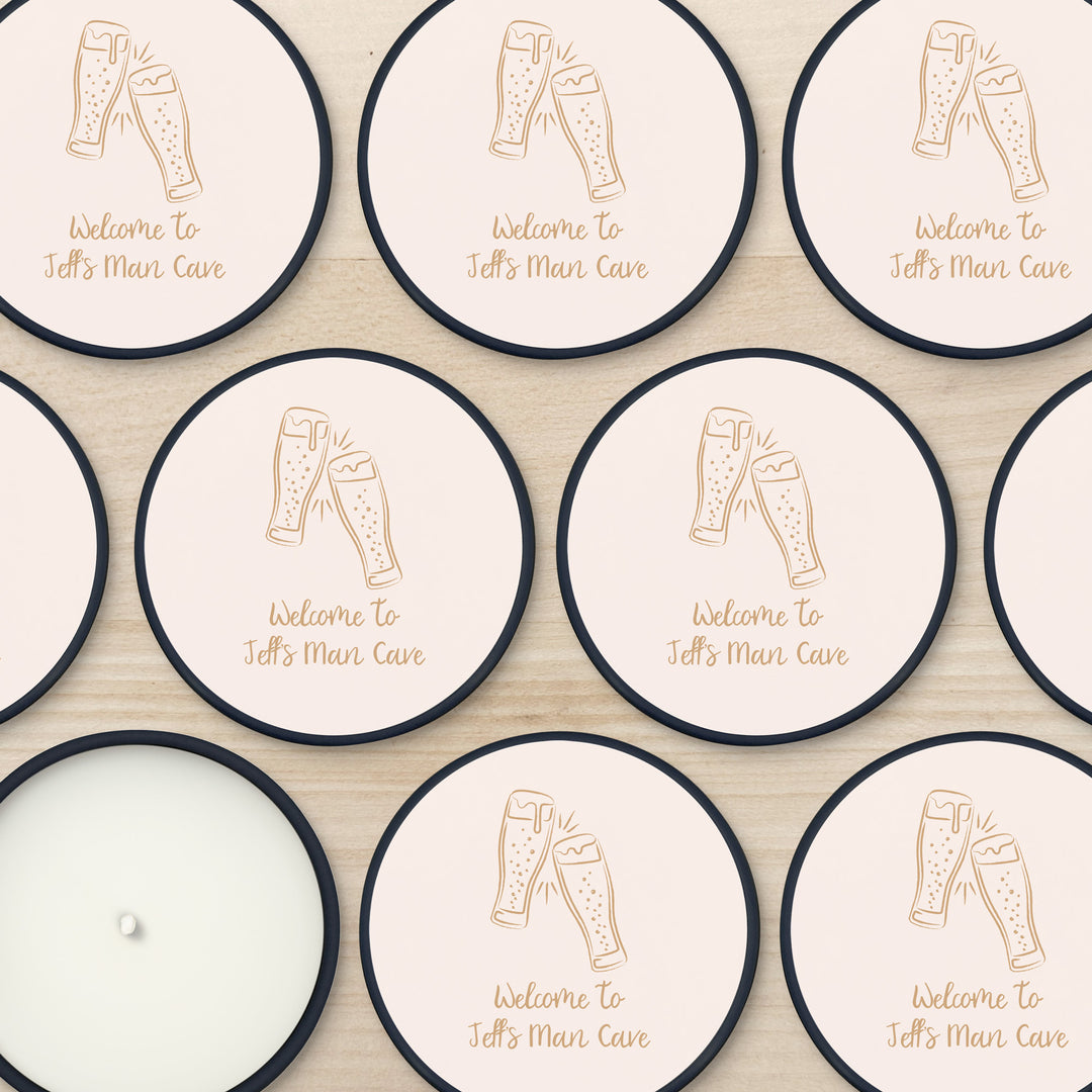 Bulk Wedding Favors, Unique Wedding Favors, Custom Candles, Doodle Hand Drawn Drink Sketch, 2oz Mini Lavender Candles