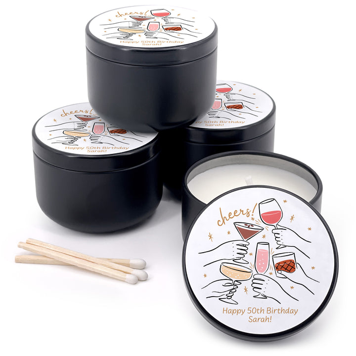 Cheers Cocktails Doodle, 2oz Mini Lavender Candles