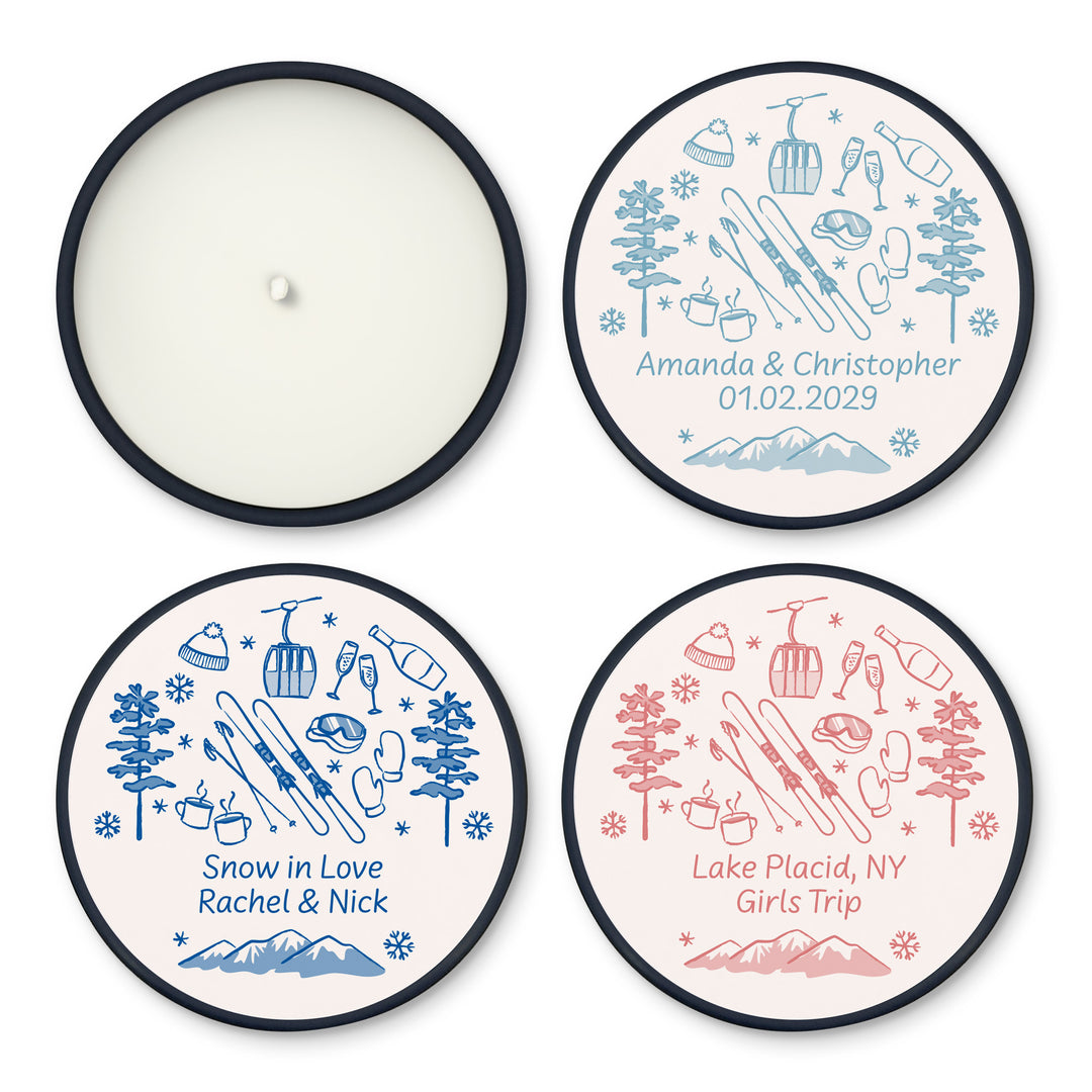 Ski Pattern Sketch 2oz Mini Lavender Candles