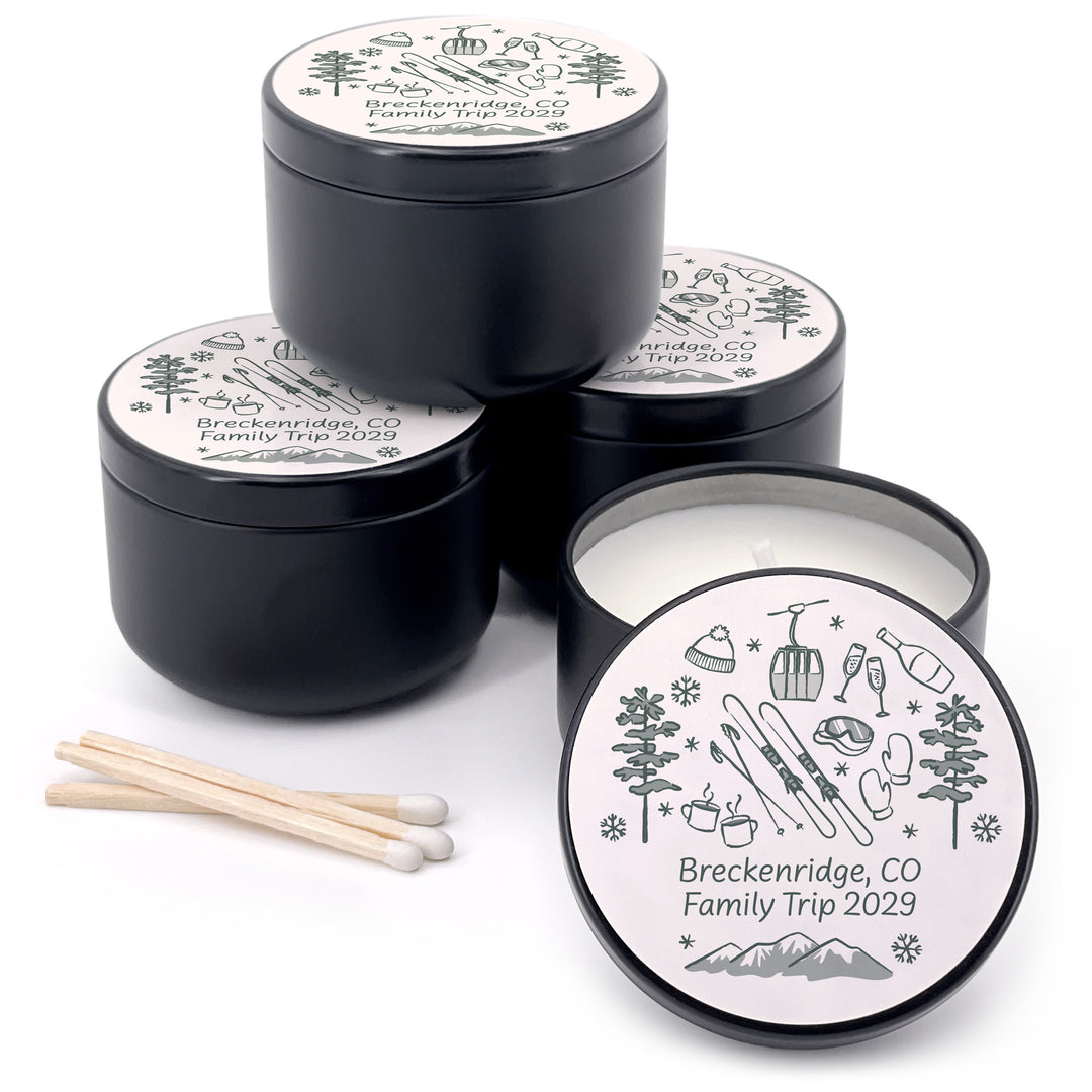 Ski Pattern Sketch 2oz Mini Lavender Candles