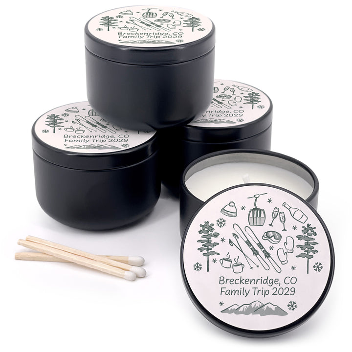 Ski Pattern Sketch 2oz Mini Lavender Candles