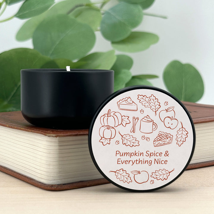 Fall Doodle Candle Favors, Custom 2 oz Mini Lavender Candles, Wedding Favors, Bridal Shower, Friendsgiving
