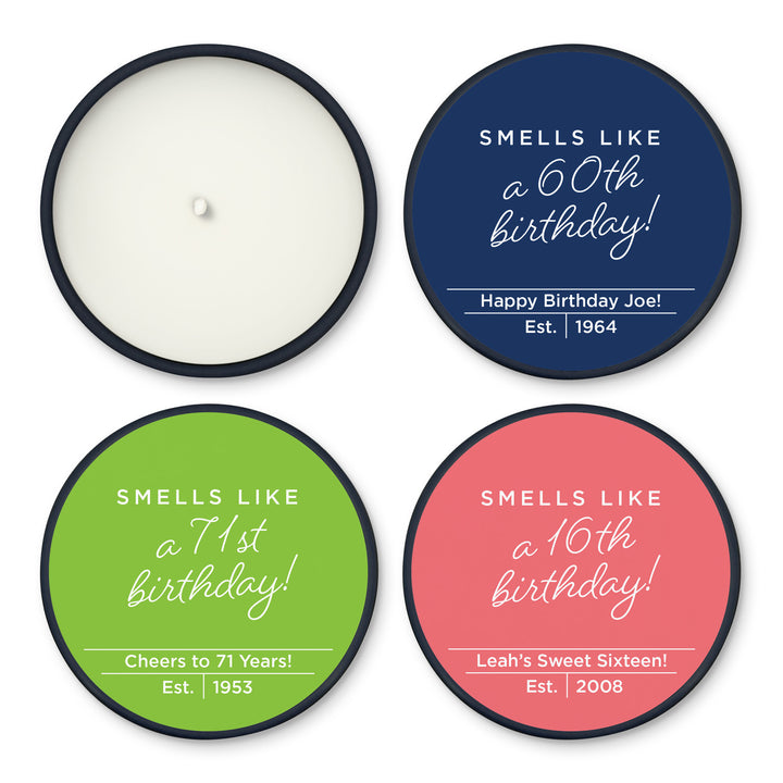 Birthday Party Candle Favors, Personalized Candles, Custom Candles, Smells Like..., 2oz Mini Lavender Candles