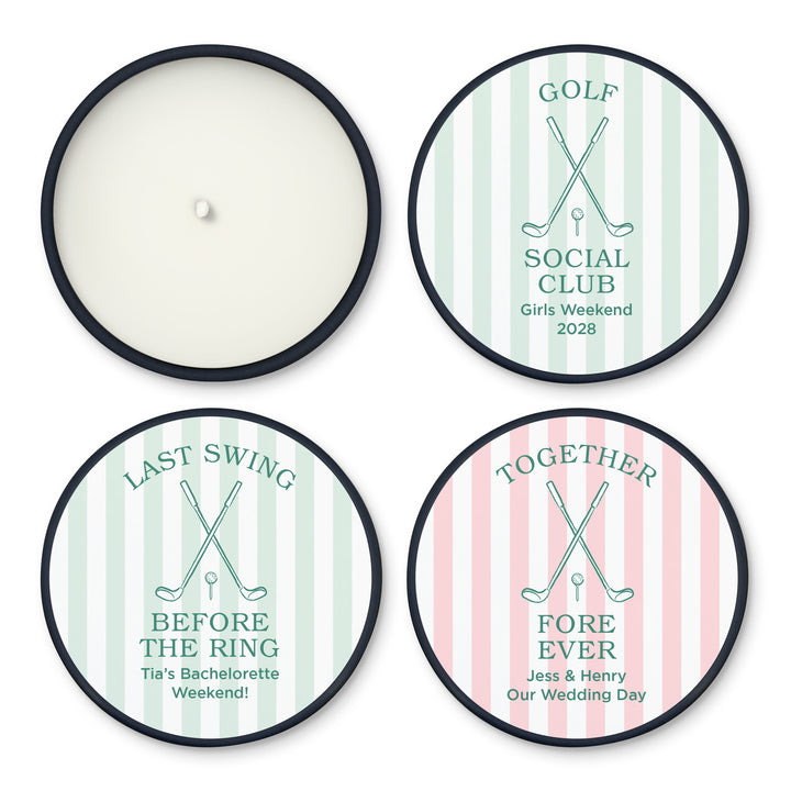 Last Swing Before the Ring, Golf Stripe 2oz Mini Lavender Candles