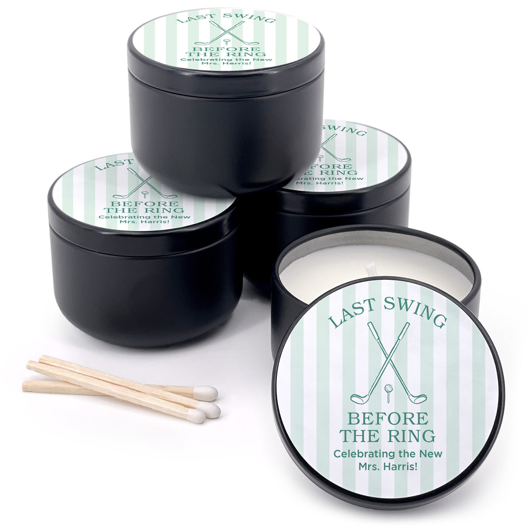 Last Swing Before the Ring, Golf Stripe 2oz Mini Lavender Candles