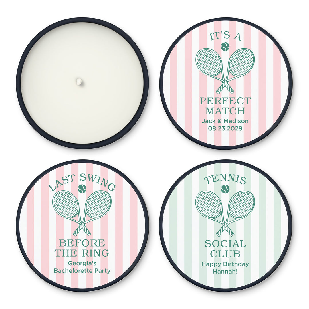 A Perfect Match, Tennis Stripe 2oz Mini Lavender Candles