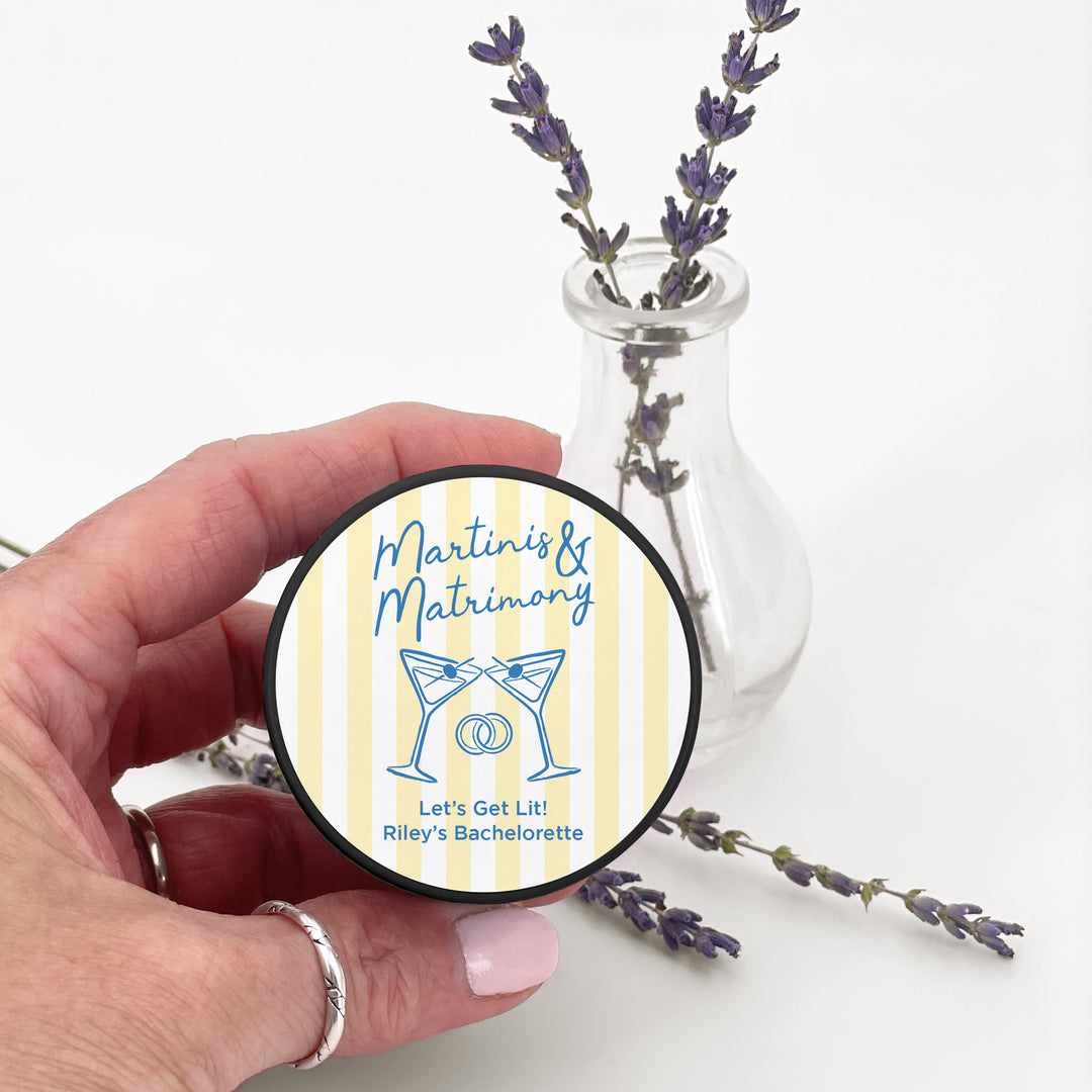 About Last Night, Last Toast on the Coast, Bachelorette Stripe 2oz Mini Lavender Candles