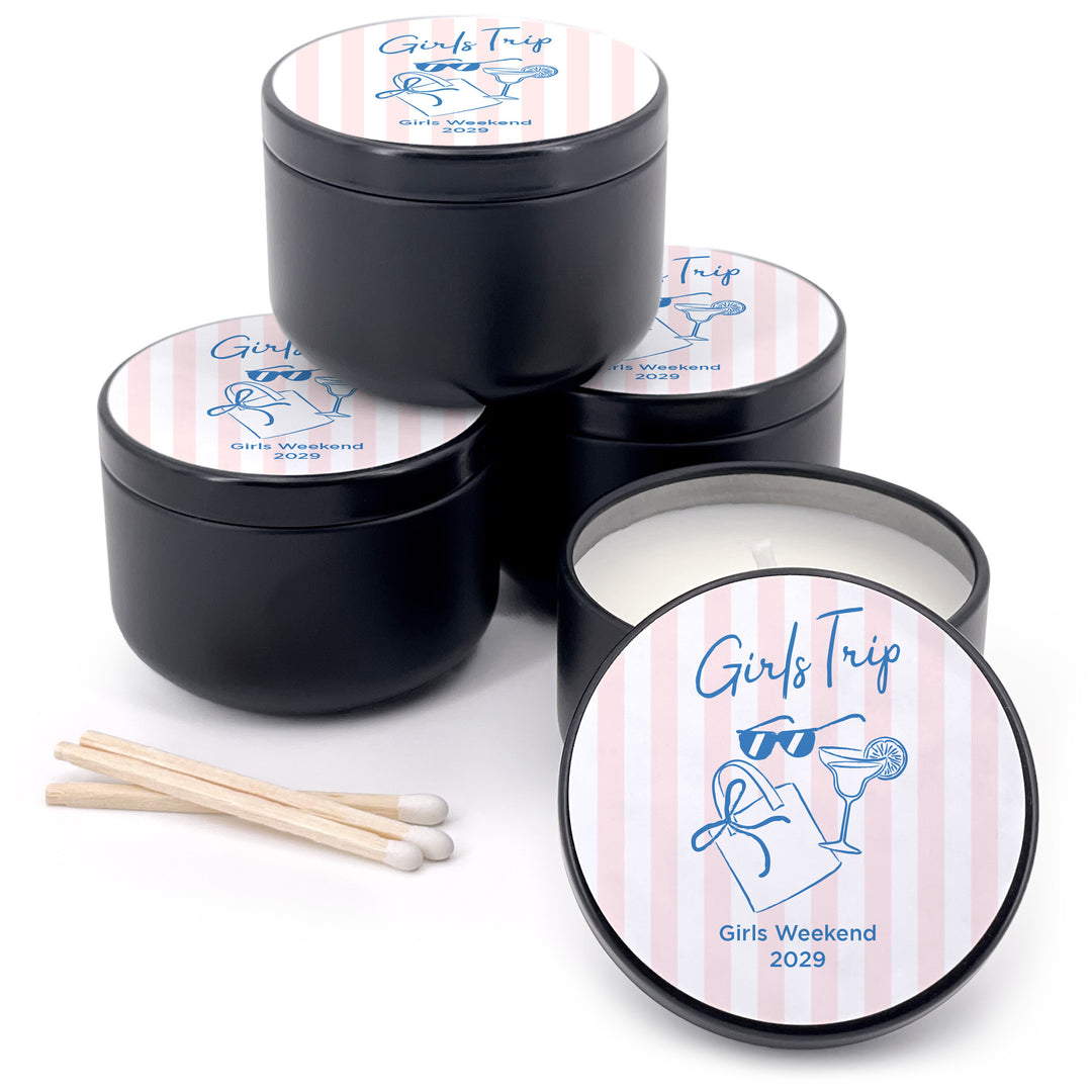 About Last Night, Last Toast on the Coast, Bachelorette Stripe 2oz Mini Lavender Candles