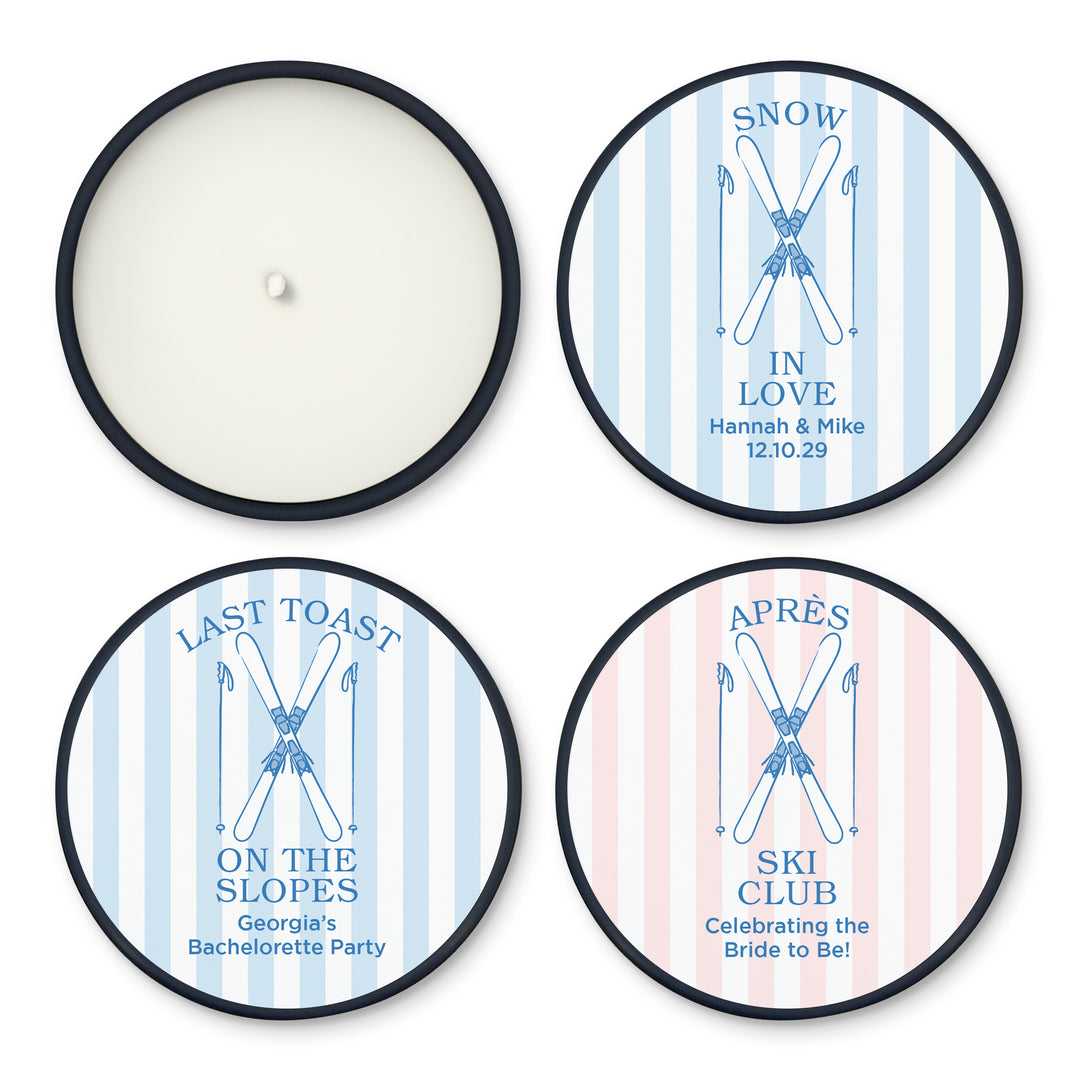 Last Toast on the Slopes, Ski Stripe 2oz Mini Lavender Candles