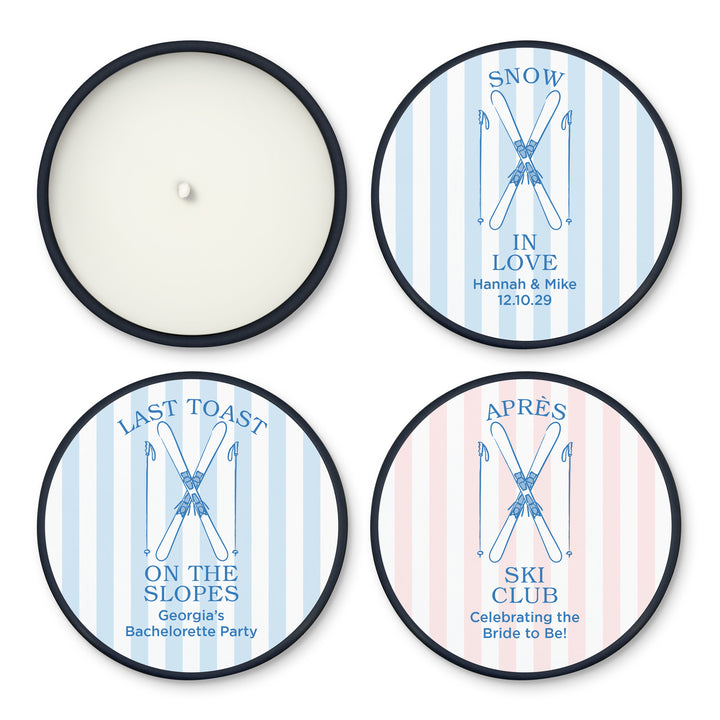 Last Toast on the Slopes, Ski Stripe 2oz Mini Lavender Candles