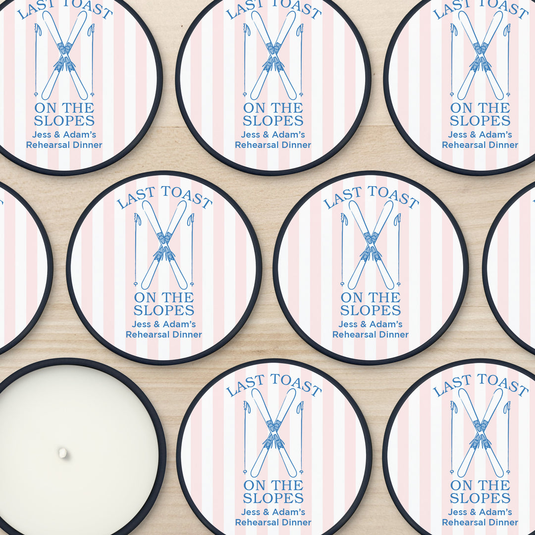 Last Toast on the Slopes, Ski Stripe 2oz Mini Lavender Candles