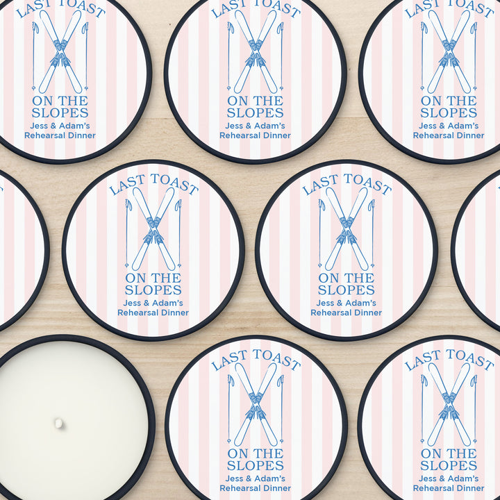 Last Toast on the Slopes, Ski Stripe 2oz Mini Lavender Candles