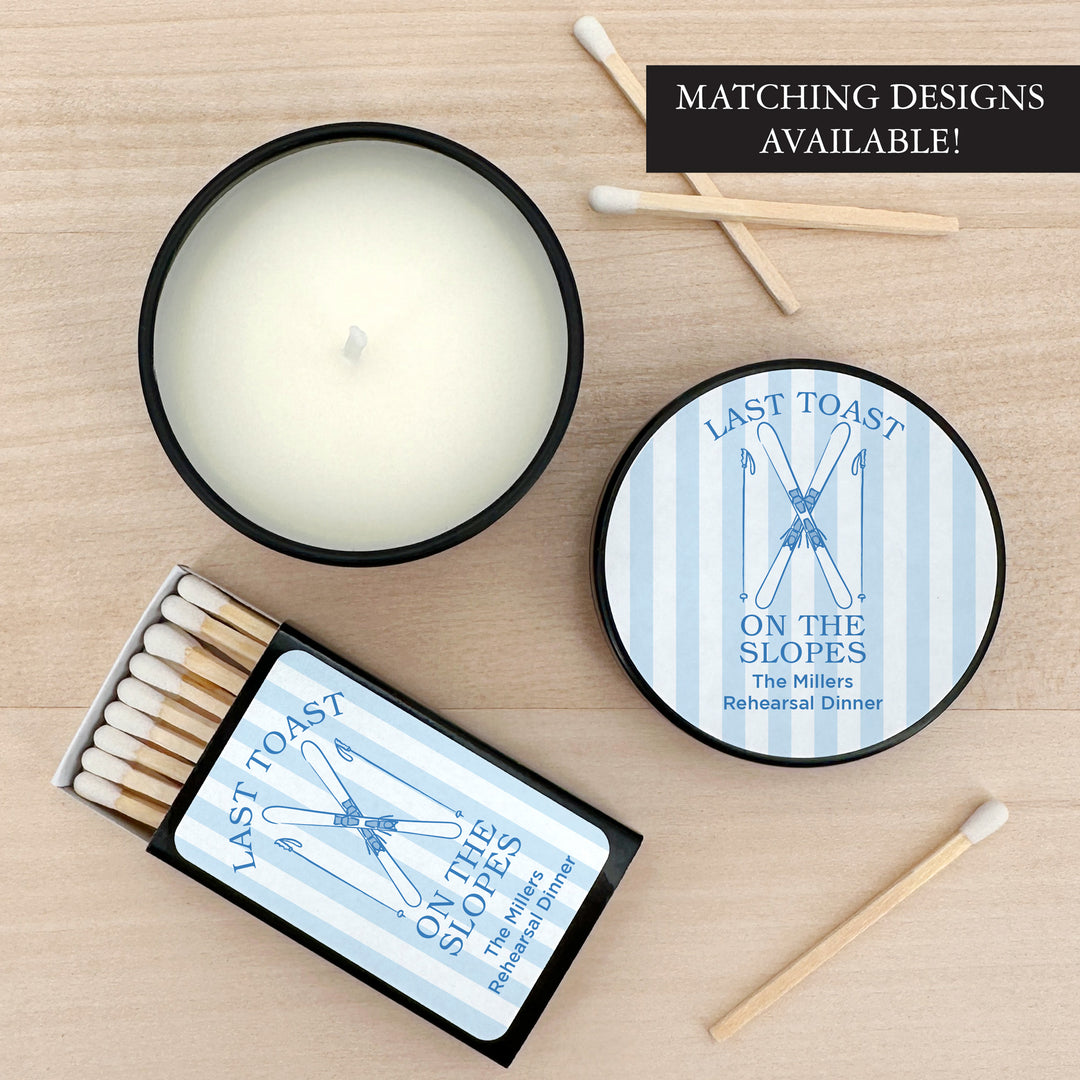 Last Toast on the Slopes, Ski Stripe 2oz Mini Lavender Candles