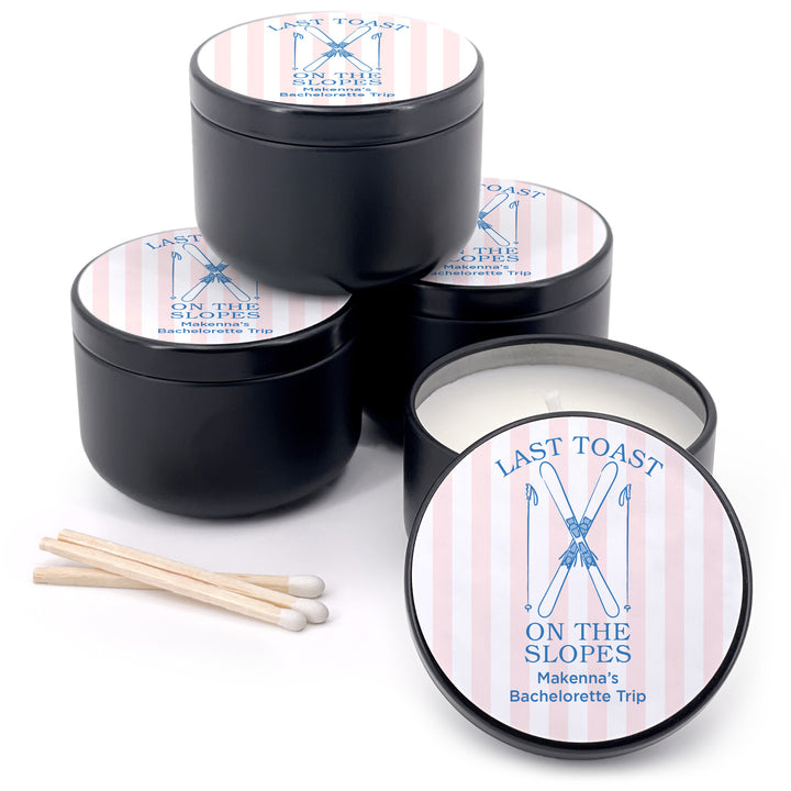 Last Toast on the Slopes, Ski Stripe 2oz Mini Lavender Candles