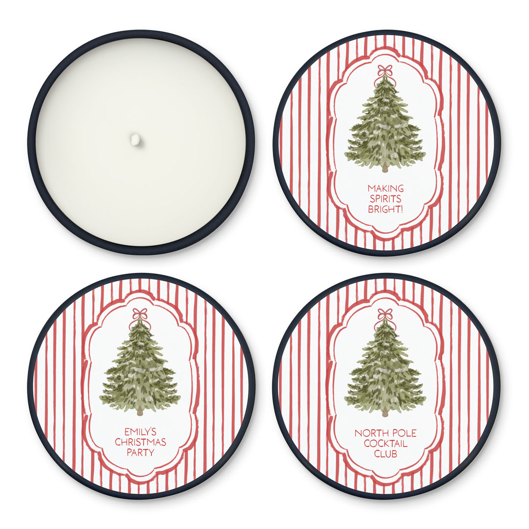 Christmas Tree Stripe, 2oz Mini Lavender Candles