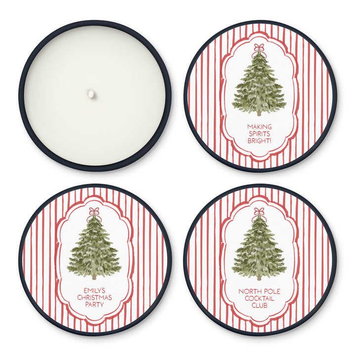Christmas Tree Stripe, 2oz Mini Lavender Candles
