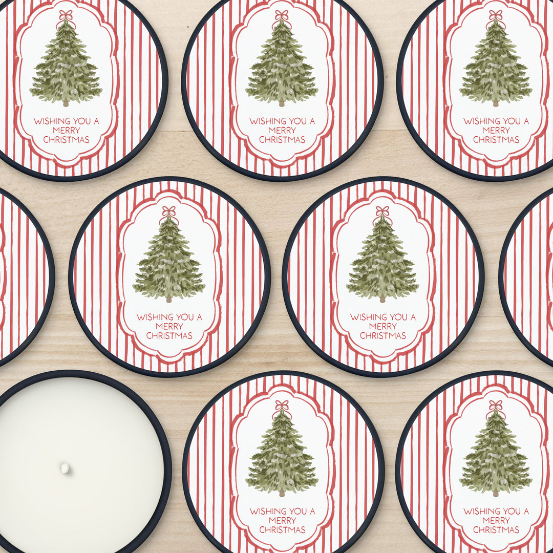 Christmas Tree Stripe, 2oz Mini Lavender Candles