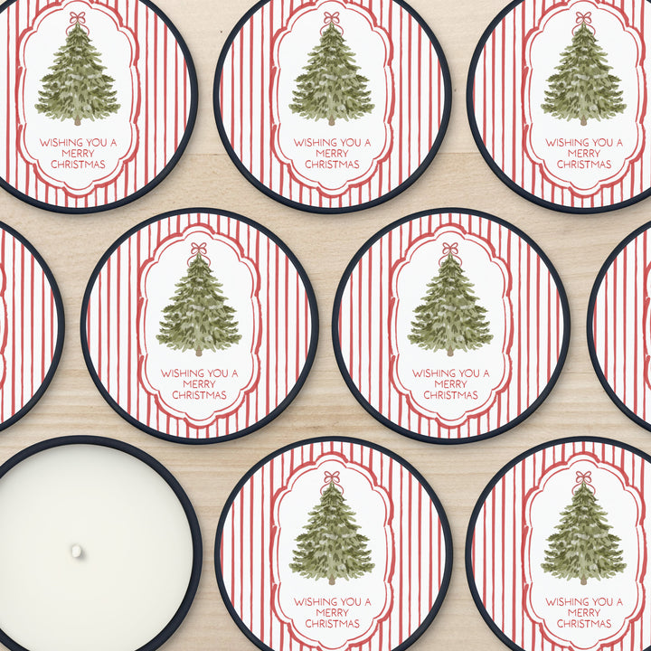 Christmas Tree Stripe, 2oz Mini Lavender Candles