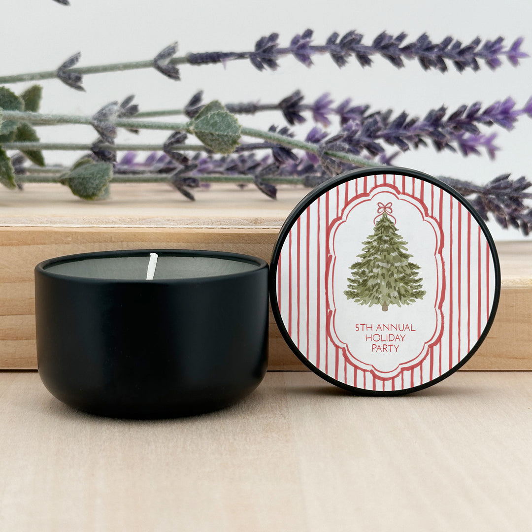 Christmas Tree Stripe, 2oz Mini Lavender Candles