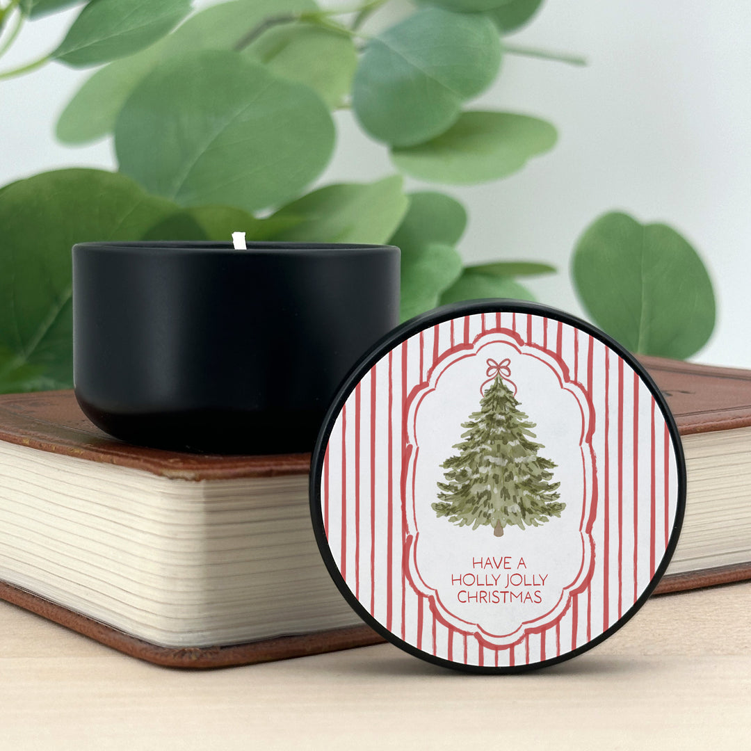 Christmas Tree Stripe, 2oz Mini Lavender Candles
