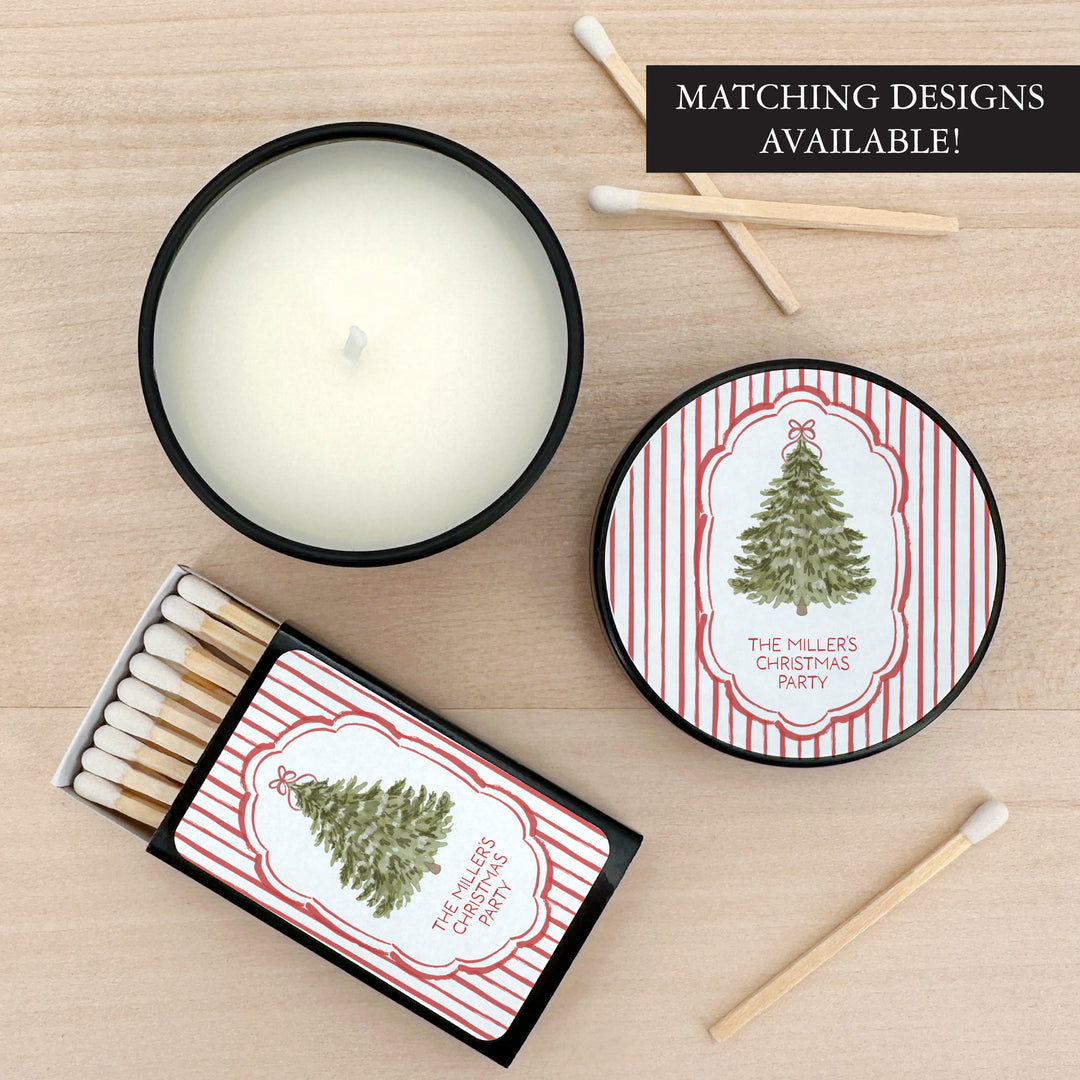 Christmas Tree Stripe, 2oz Mini Lavender Candles