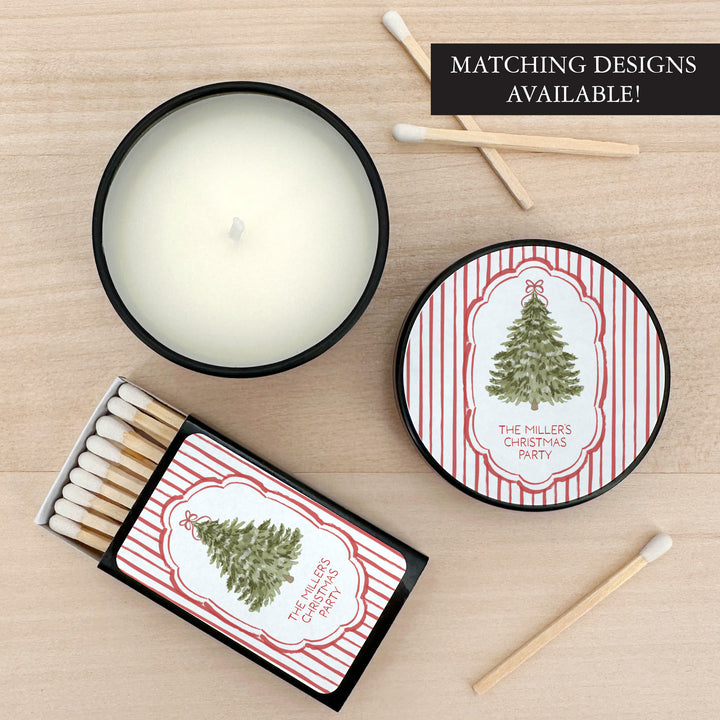 Christmas Tree Stripe, 2oz Mini Lavender Candles