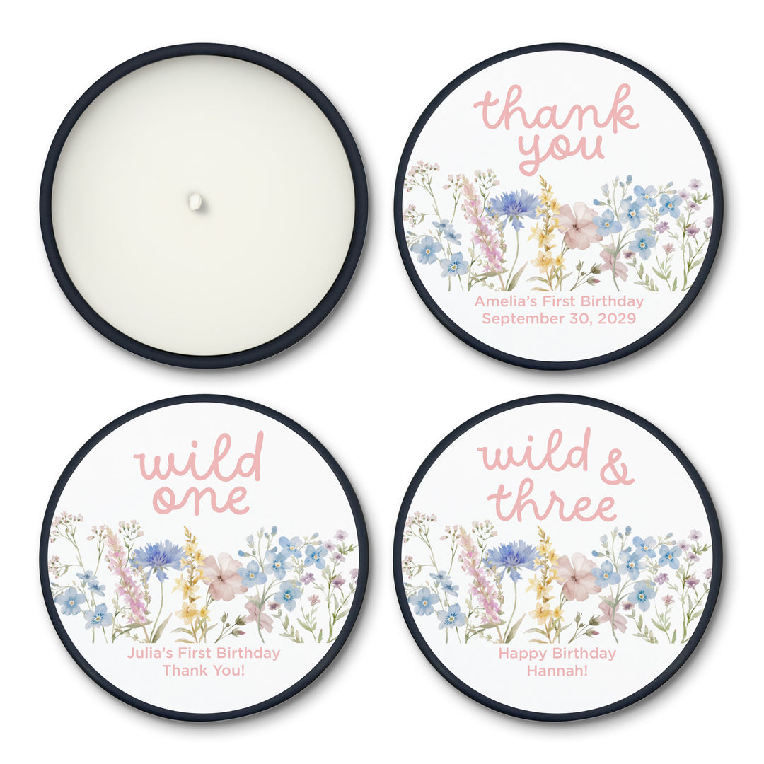 Little Wildflower Birthday, Wild One, Two Wild, Wild & Three, 2oz Mini Lavender Candles