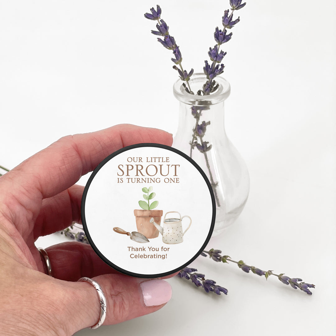 Little Sprout Birthday, Our Little Sprout is Turning One, 2oz Mini Lavender Candles