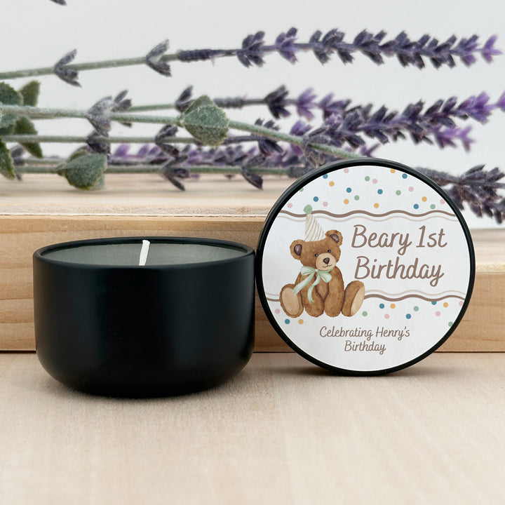 Bear Birthday, Beary 1st Birthday, Two Cute to Bear, 2oz Mini Lavender Candles