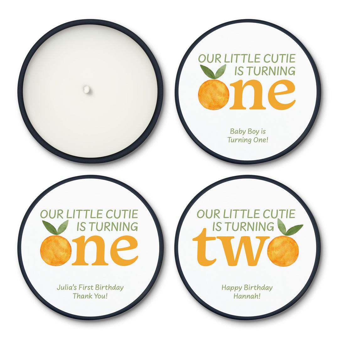 Little Cutie Birthday, Our Little Cutie is Turning One, 2oz Mini Lavender Candles