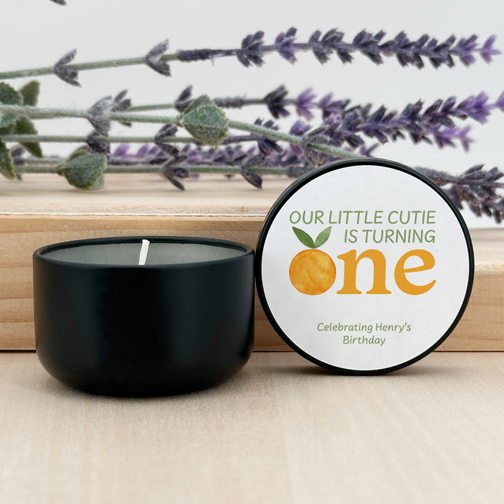 Little Cutie Birthday, Our Little Cutie is Turning One, 2oz Mini Lavender Candles