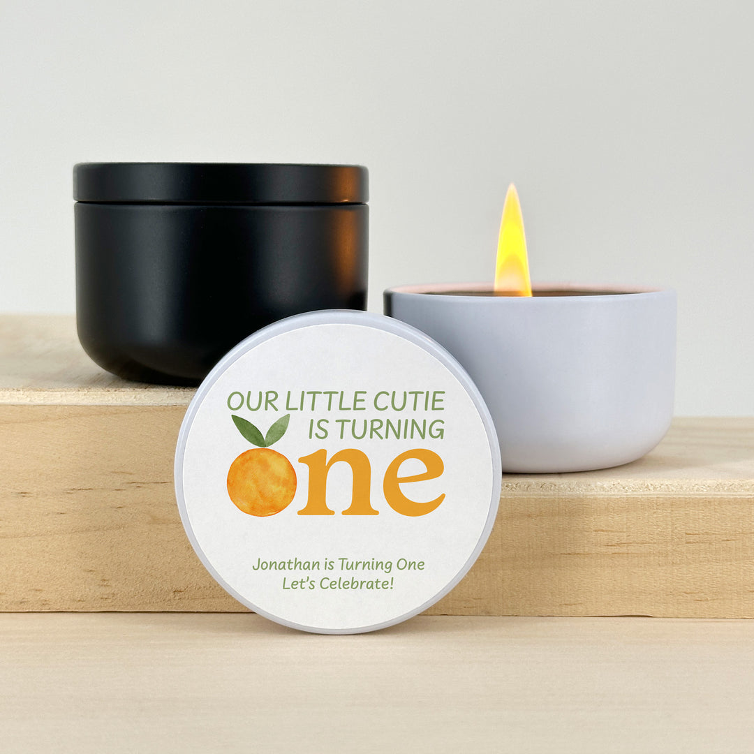 Little Cutie Birthday, Our Little Cutie is Turning One, 2oz Mini Lavender Candles