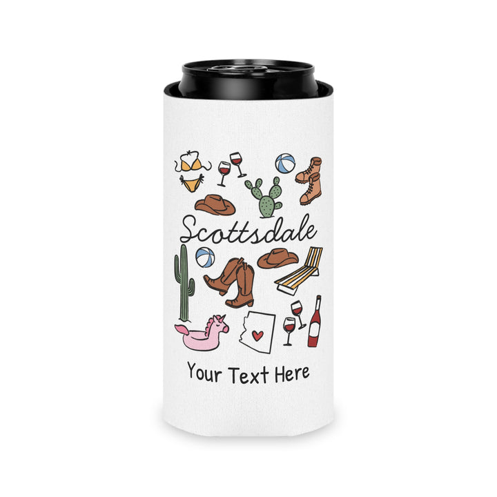 Scottsdale Can Cooler — Personalized Bachelorette Party Can Cooler