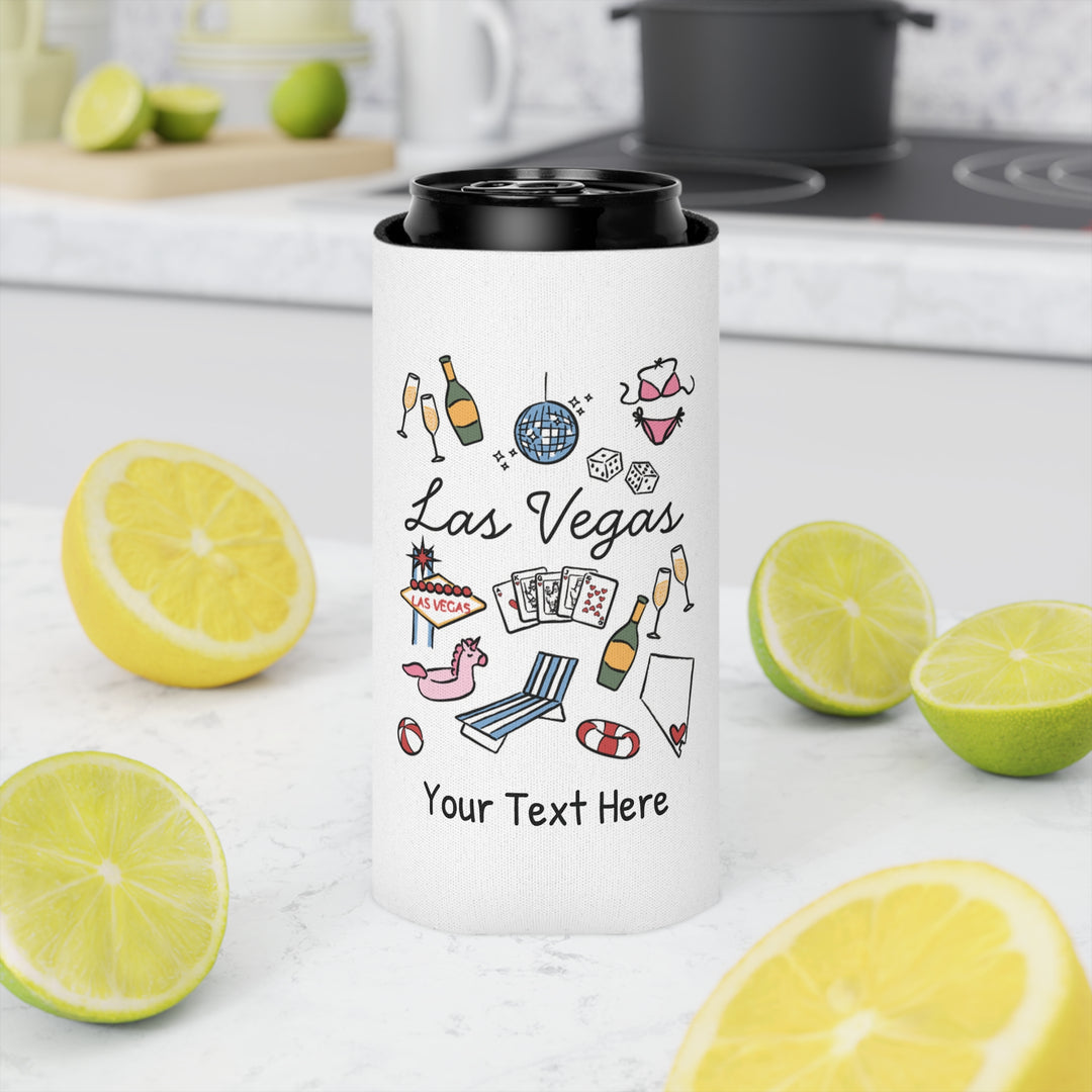 Las Vegas Can Cooler — Personalized Bachelorette Party Can Cooler