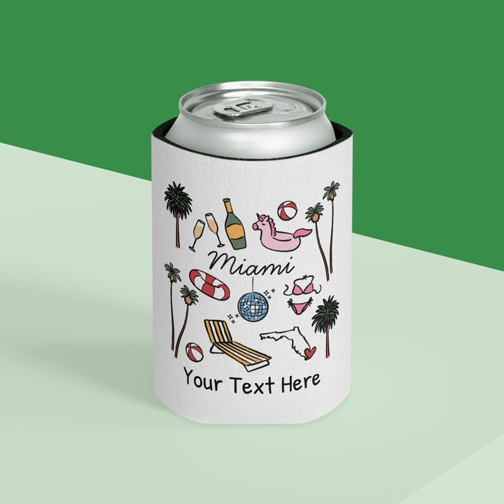 Miami Can Cooler — Personalized Bachelorette Party Can Cooler